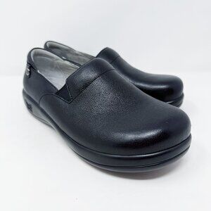 NWOB Alegria Black Pebbled Leather Loafers Comfort Shoes Women's Size EU 38